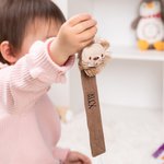 Attache Sucette Personnalisée avec Nom Brodé Design Animal Cadeau de Naissance pour Bébé