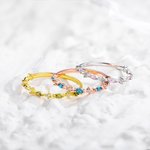 Gepersonaliseerde Marquise Geboortesteen Band Afwisselend Marquise Ronde Edelsteen Ring Verjaardagscadeau Ringen voor vrouwen