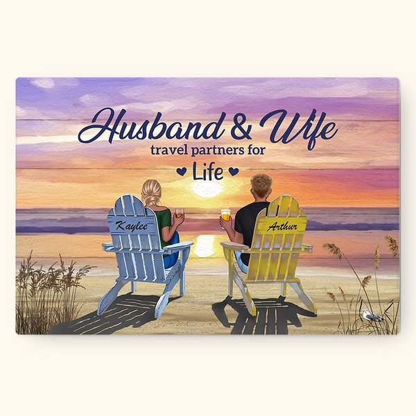 Personalized Couple Beach Holiday Vacation You and Me Poster Frameless Painting Valentine's Day Decorative Painting