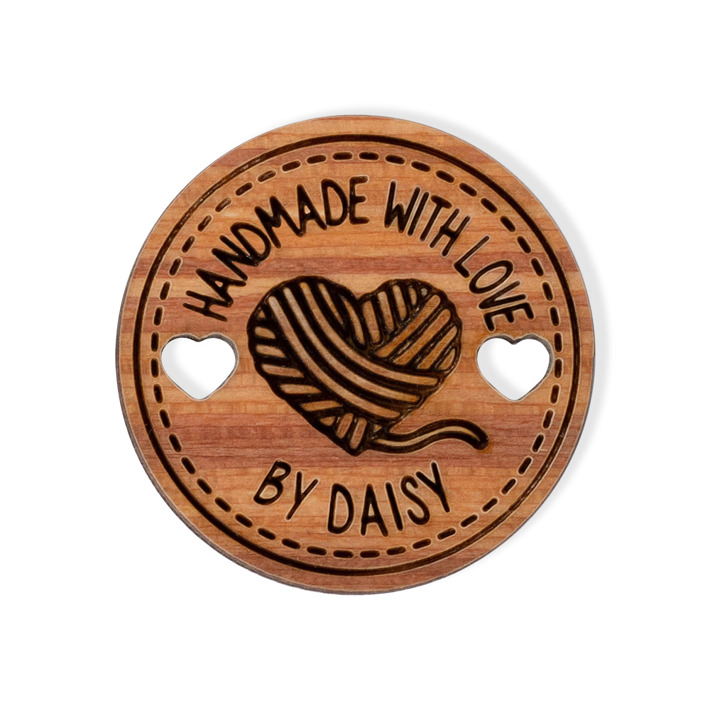 Personalized Set of 10 pcs Handmade Wooden Buttons for Clothing Labels Knitting Projects CALLIE