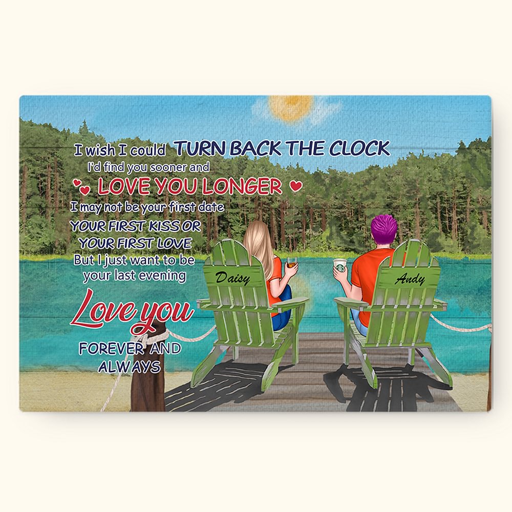 Couple personnalisé vacances mer été vous et moi affiche sans cadre peinture saint valentin anniversaire mur Art Print