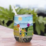 Vaso de Vino Personalizado I Love You Forever Sunflower Cumpleaños 12oz