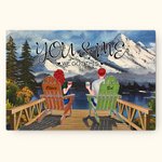 Personnalisé Snow Mountain vous et moi Couple sur des chaises affiche sans cadre peinture noël anniversaire mur Art Print