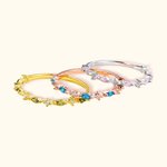 Gepersonaliseerde Marquise Geboortesteen Band Afwisselend Marquise Ronde Edelsteen Ring Verjaardagscadeau Ringen voor vrouwen