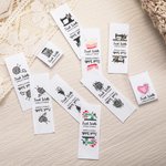 Personalized 100% Cotton Sewing Labels Tags with Name and Text for Clothing Handmade Item Set of 50 Gift for Knitting DIY Craft Lovers
