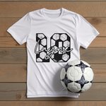 T-Shirt Personnalisé avec Numéro Initiale Nom Cadeau Fête des Pères Anniversaire pour Homme Amateur de Sport avec Ballon