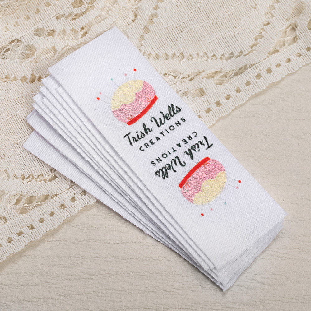 Personalized 100 Cotton Sewing Labels Tags with Name and Text for
