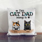 Gepersonaliseerd Deze Kat Hoort Bij Werpkussenhoes Cadeau voor Kattenliefhebbers Vaderdagcadeau
