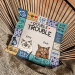 Housse de Coussin Personnalisée avec Nom et Race de Chat Double Trouble Decoration de Maison Cadeau Anniversaire pour Amoureux des Chats
