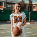 T-Shirt Personnalisé avec Numéro Initiale Nom Cadeau Fête des Pères Anniversaire pour Homme Amateur de Sport avec Ballon