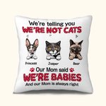 Henkilökohtainen Äitimme sanoi, että olemme vauvoja ja äitimme on aina oikeassa heittää tyynynpäällinen kissanrakastajaan kodin sisustukseen