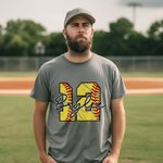 T-Shirt Personnalisé avec Numéro Initiale Nom Cadeau Fête des Pères Anniversaire pour Homme Amateur de Sport avec Ballon