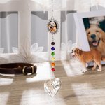 Personalisierte Sie links Paw Print auf mein Herz Herz und Paw Print Sun Catcher Rainbow Bridge Pet Loss Geschenk