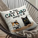 Gepersonaliseerd Deze Kat Hoort Bij Werpkussenhoes Cadeau voor Kattenliefhebbers Vaderdagcadeau