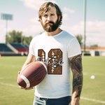 T-Shirt Personnalisé avec Numéro Initiale Nom Cadeau Fête des Pères Anniversaire pour Homme Amateur de Sport avec Ballon