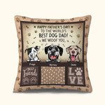 Personalizado Feliz Día del Padre Perro Papá Al Mundo Te Guau Funda Almohada Arrojadiza Regalos para Él para Amante de las Mascotas Amante de los Perr