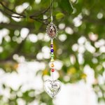 Personalisierte Sie links Paw Print auf mein Herz Herz und Paw Print Sun Catcher Rainbow Bridge Pet Loss Geschenk