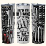 Gobelet à Motif Outil Mécanique de Réparation Personnalisé avec Nom I'm a Mechanic Cadeau Fête des Pères pour Homme Mari Papa