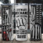 Gobelet à Motif Outil Mécanique de Réparation Personnalisé avec Nom I'm a Mechanic Cadeau Fête des Pères pour Homme Mari Papa