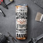 Gobelet à Motif Outil Mécanique de Réparation Personnalisé avec Nom I'm a Mechanic Cadeau Fête des Pères pour Homme Mari Papa