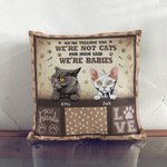 Personalizado No somos gatos nuestra mamá dijo que somos bebés amor gato Throw Pillow Cover Pet Cat Lover Cat Dad Cat Mom Gift Sofa Home Decor