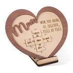 Personalised Puzzle Heart Decoration Wall Sign Gift for Mom