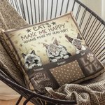 Personalizzato Cat Lover Throw Pillow Cover Cat Make Me Happy Humans Make My Head Hurt Gift For Cat Lover Pet Lover Sofa Home Decor