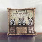 Personalizzato Cat Lover Throw Pillow Cover Cat Make Me Happy Humans Make My Head Hurt Gift For Cat Lover Pet Lover Sofa Home Decor