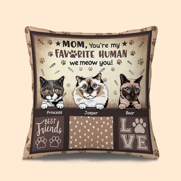 Personalisierte Katze Pfote Doodle bester Freund werfen Kissen Abdeckung Geburtstage Schlafzimmer Dekor Vatertag Muttertag