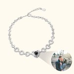 Pulsera Personalizada Corazón Foto Proyección Regalo para Ella Regalo de Aniversario