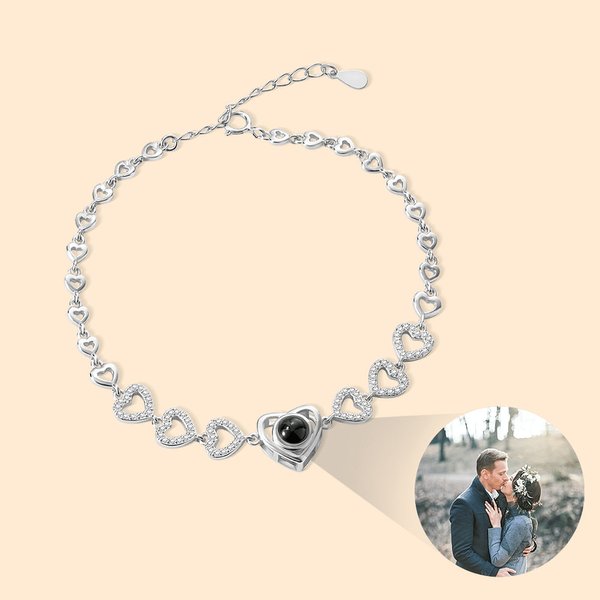 Hearts Photo Projection Bracelet in 100 Languages