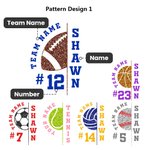 T-Shirt Personnalisé avec Nom et Numéro Motif Balle ou Ballon à Paillettes Cadeau pour Équipe Amateur de Sport