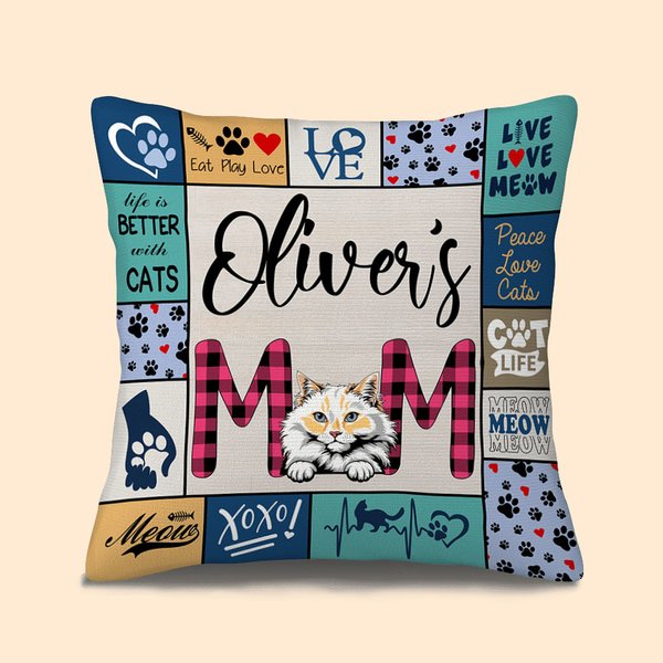 Personalisierte niedliche Pfote Leben ist besser mit Katzen Liebe werfen Kissen Abdeckung Geburtstage Schlafzimmer Dekor