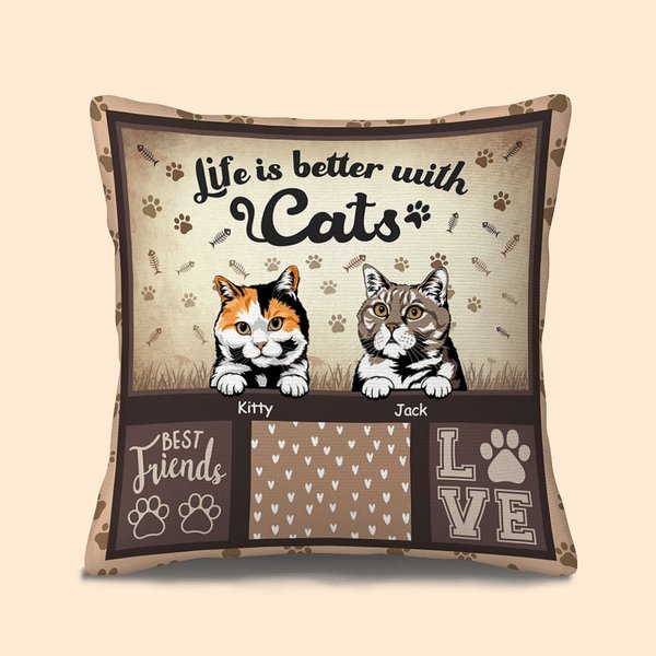 Taie d'oreiller personnalisée pour la décoration d'intérieur des amoureux des chats