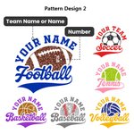 T-Shirt Personnalisé avec Nom et Numéro Motif Balle ou Ballon à Paillettes Cadeau pour Équipe Amateur de Sport