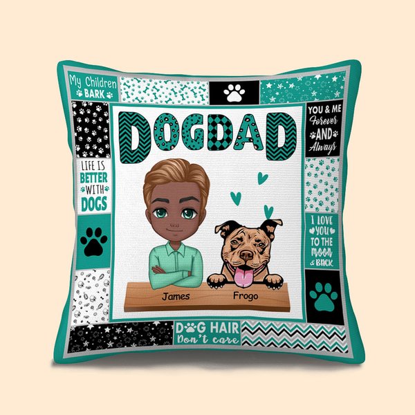 Personalizado Life Is Better with Dogs Cute Paw Throw Pillow Cover Aniversario para la sala de estar Día del Padre