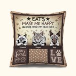 Personalizzato Cat Lover Throw Pillow Cover Cat Make Me Happy Humans Make My Head Hurt Gift For Cat Lover Pet Lover Sofa Home Decor
