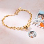 Pulsera Personalizada Corazón Foto Proyección Regalo para Ella Regalo de Aniversario