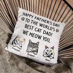 Personalizado Feliz Día del Padre Mejor Gato Papá Funda Almohada Aniversario para Sala de Estar