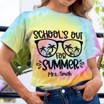 Personalisierte School's Out für Sommer letzten Tag der Schule Tie-Dye T-Shirt Lehrer Studenten Graduierung Saison
