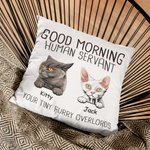 Housse de Coussin Personnalisée avec Nom et Dessin du Chat Décoration à Domicile Cadeau Fête Emménagement pour Famille Amoureux d'Animal de Compagnie