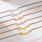 Personalisierte zwei Ketten Halskette Doppelnamen-Halskette Doppelketten-Namenshalskette mit Box-Kette Minimalistische geschichtete Halskette