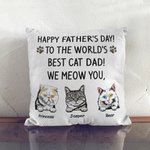 Personalizado Feliz Día del Padre Mejor Gato Papá Funda Almohada Aniversario para Sala de Estar