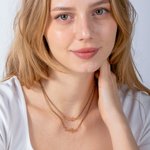 Personalisierte zwei Ketten Halskette Doppelnamen-Halskette Doppelketten-Namenshalskette mit Box-Kette Minimalistische geschichtete Halskette