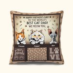 Henkilökohtainen Hyvää isänpäivää maailman parhaalle kissan isälle heittää tyynynpäällinen isänpäivän kissan isälle kodin sisustukseen