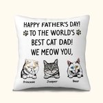 Personalizado Feliz Día del Padre Mejor Gato Papá Funda Almohada Aniversario para Sala de Estar