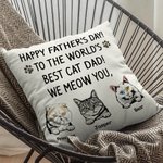 Personalizado Feliz Día del Padre Mejor Gato Papá Funda Almohada Aniversario para Sala de Estar