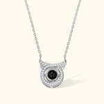 Personalisierte kleine Teufelskopf mit Diamant Miniatur Carving Halskette Foto Projektion Halskette mit Ich liebe dich in 100 Sprachen