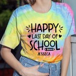 Personalisierte School's Out für Sommer letzten Tag der Schule Tie-Dye T-Shirt Lehrer Studenten Graduierung Saison