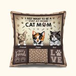 Gepersonaliseerd I Just Want To Be A Stay At Home Cat Mam Kat Pap Werpkussenhoes Verjaardagscadeau